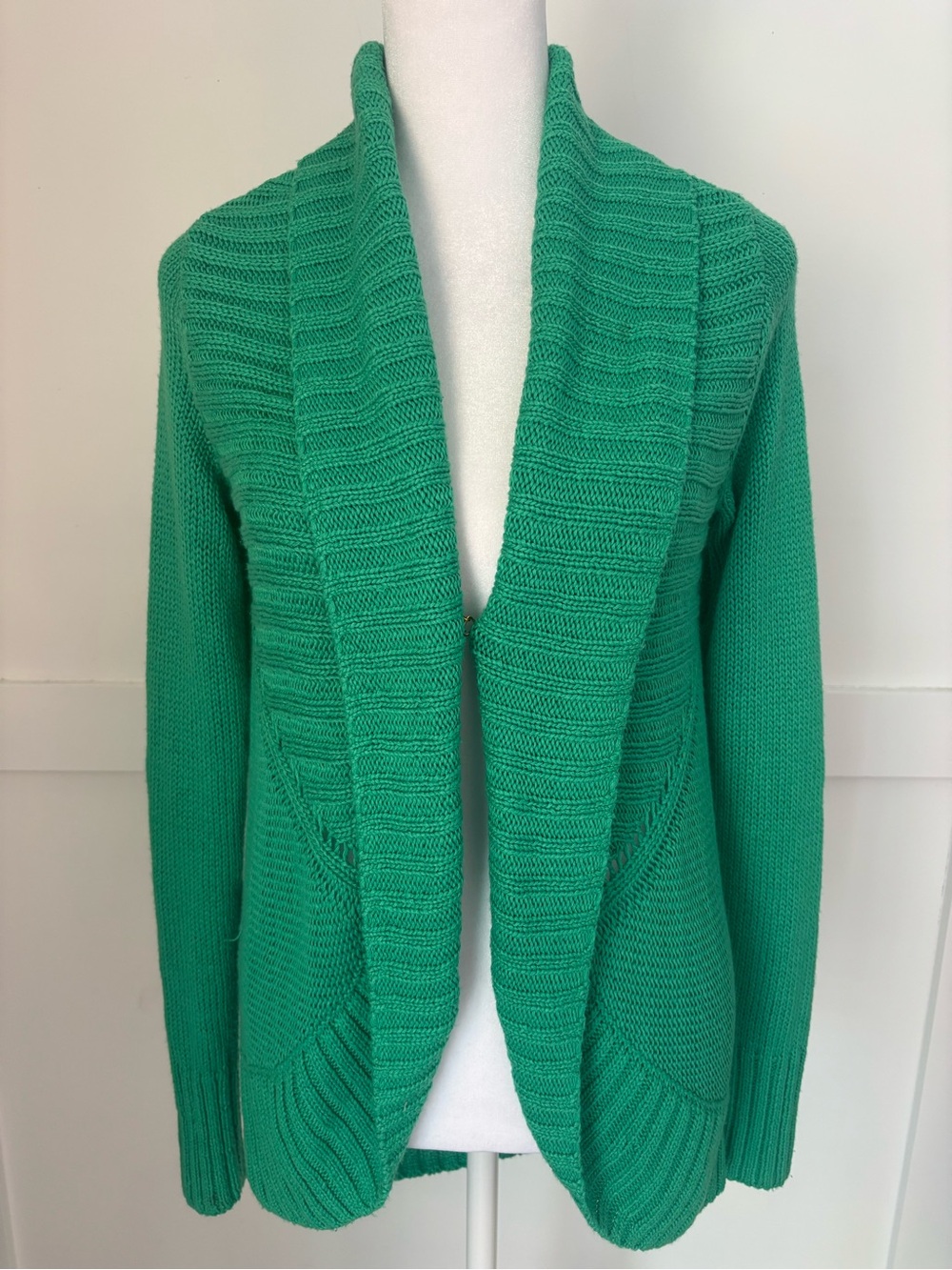 Lilly Pulitzer Green Open-Front Shawl Cardigan size S in excellent condition